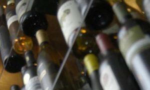 Blurry Picture of Wine Bottles