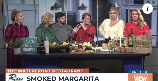 Smoked Margarita on ABC 7 Wine Down Wednesday The Waterfront Restaurant